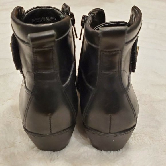 Walking Cradle Black Heeled Boots Booties Leather - Picture 3 of 12